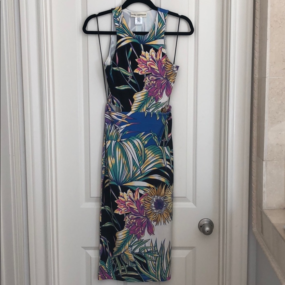Mara Hoffman tropical cutout dress size small